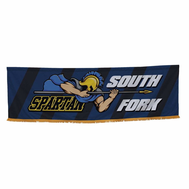 3' x 10' Parade Banner Straight Bottom with Gold Fringe