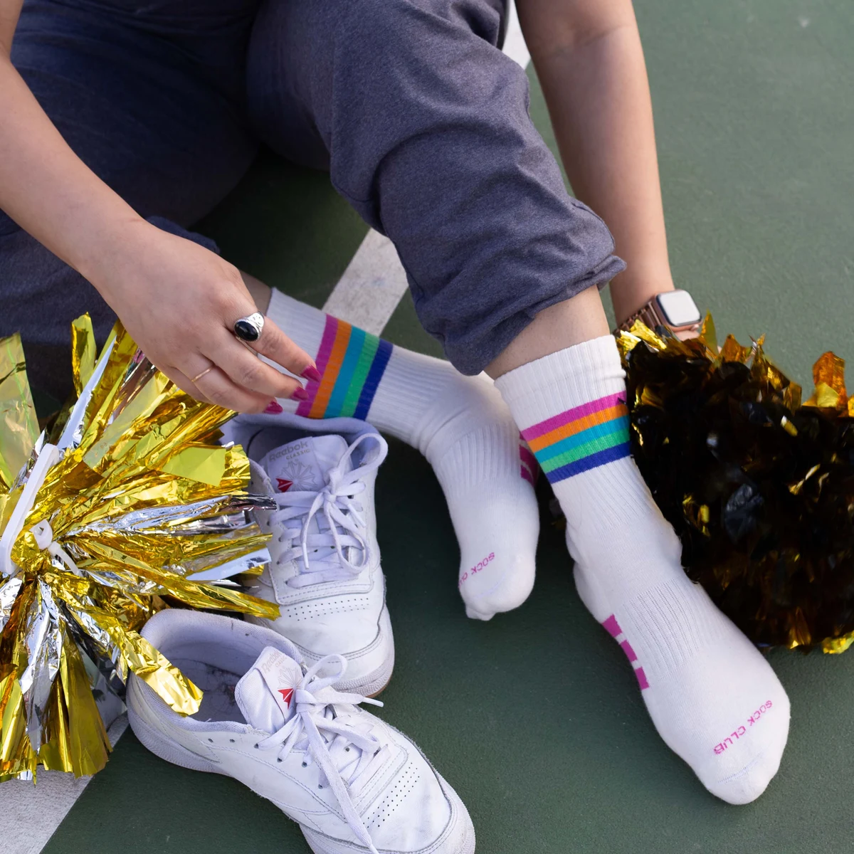Mid Calf Cheerleading Socks - Stylish Support for Cheerleaders - American Made 1