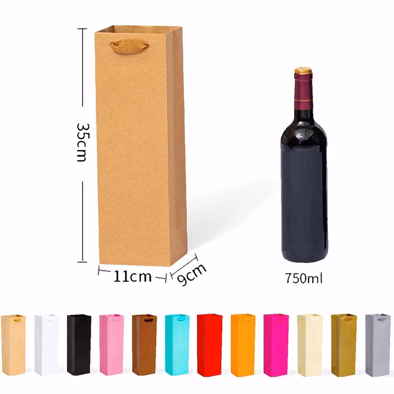 Kraft Paper Single Wine Bottle Bag