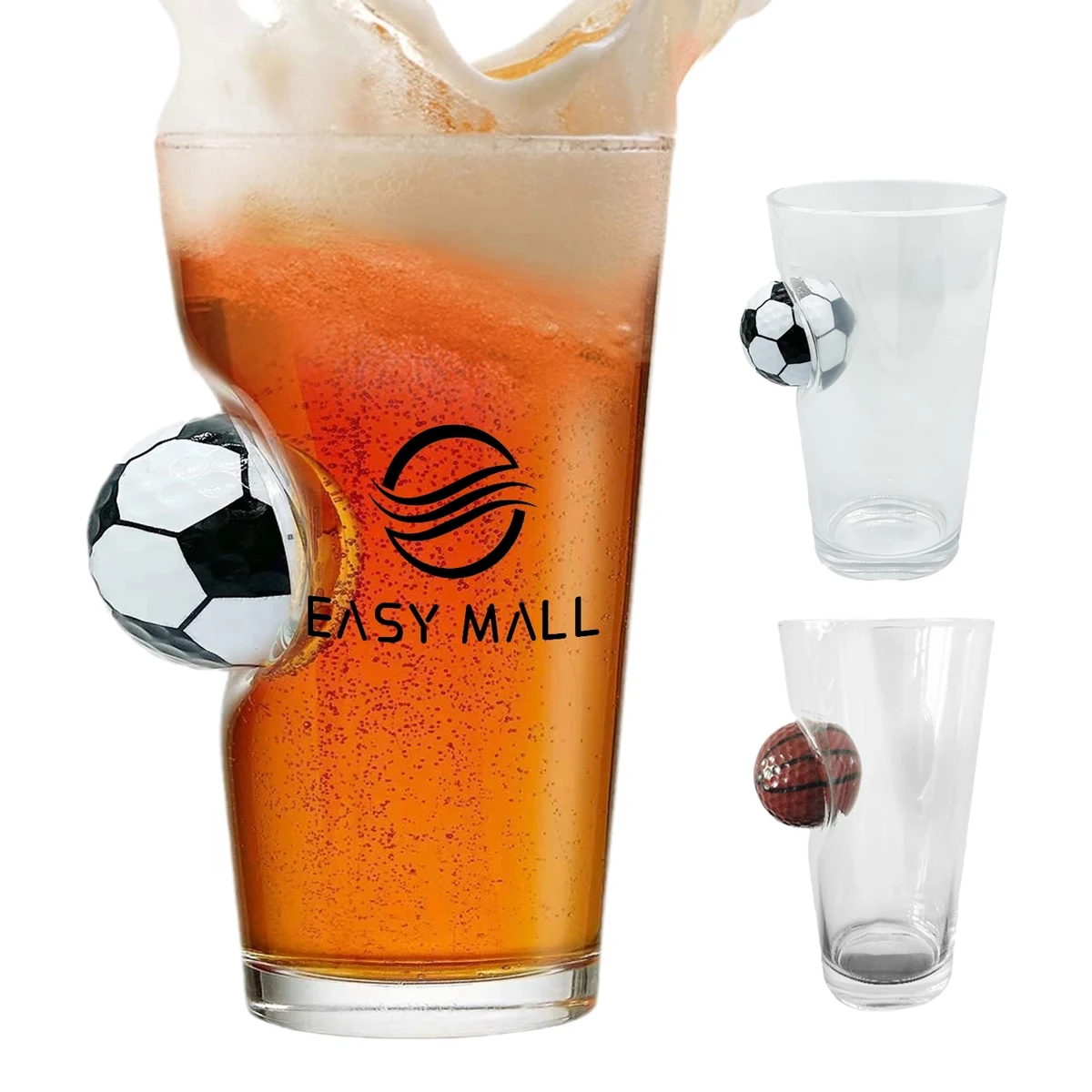 Soccer/Basketball Beer Pint Glasses 1