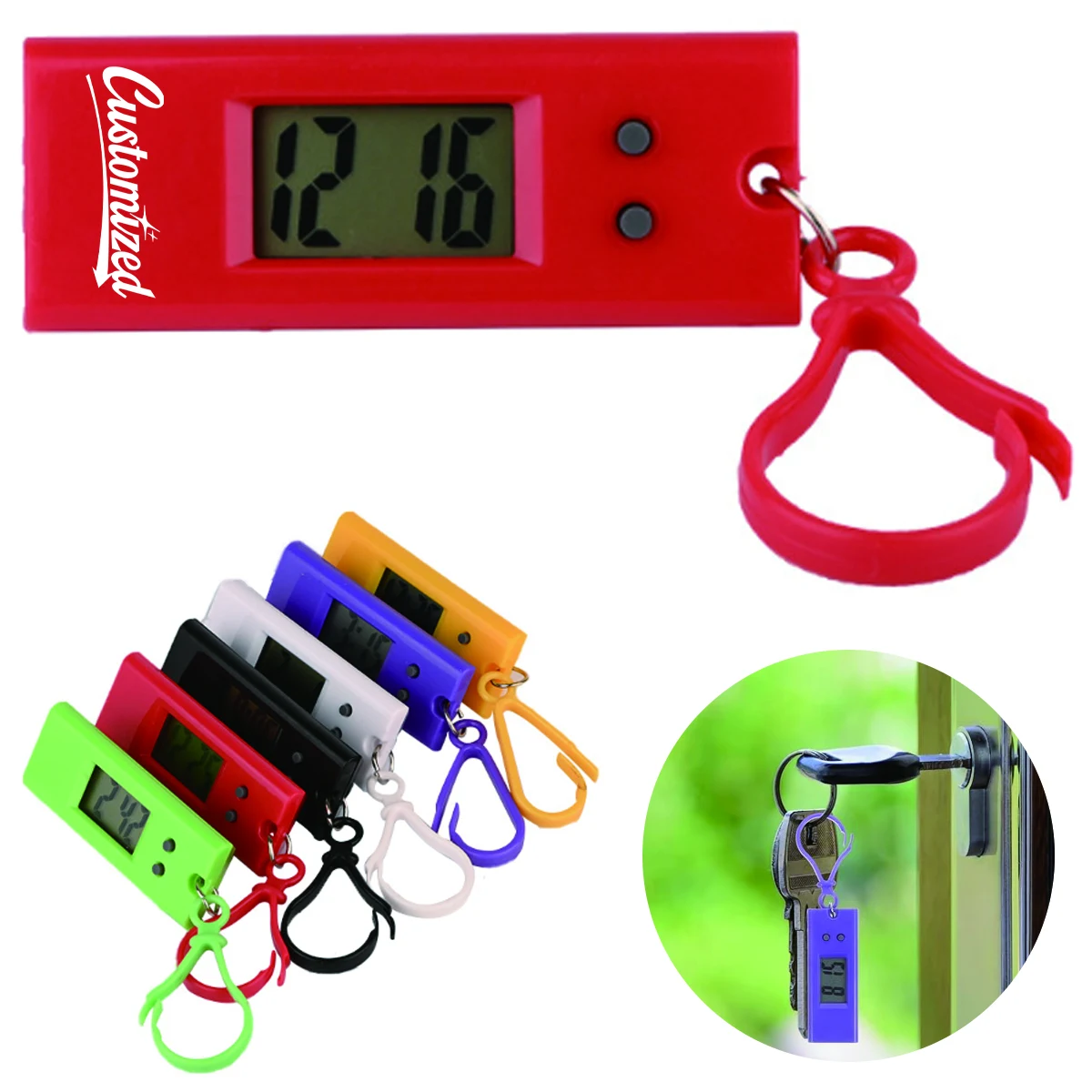 Mini Digital Keychain Watch with Clip for Students 1