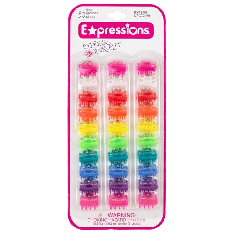 Mini Hair Clips - 30 Pack Assorted Colors Ages 3+ 1