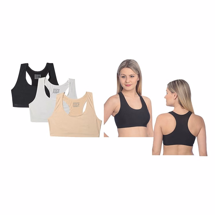 Women's Sports Bras - Black Sizes M-XL Removable Pads