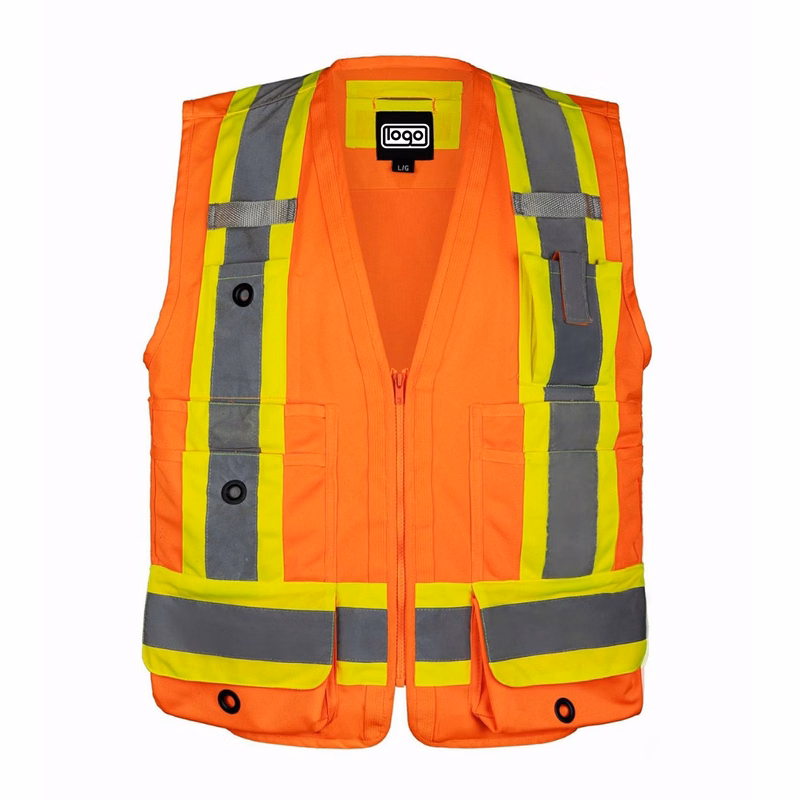 Custom Size Multiple Pocket Reflective Polyester Safety Vest