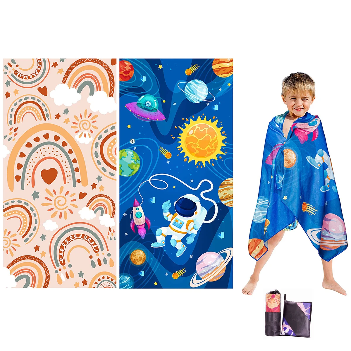 23.62 x 47.24 Inches Kids Double Side Printing Microfiber Beach Towel 1