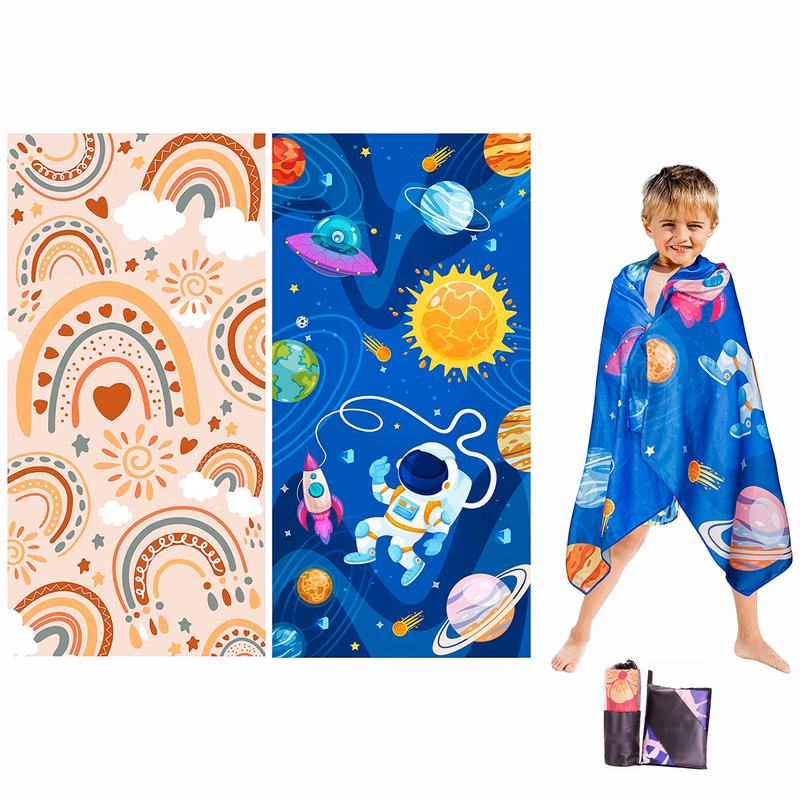 23.62 x 47.24 Inches Kids Double Side Printing Microfiber Beach Towel