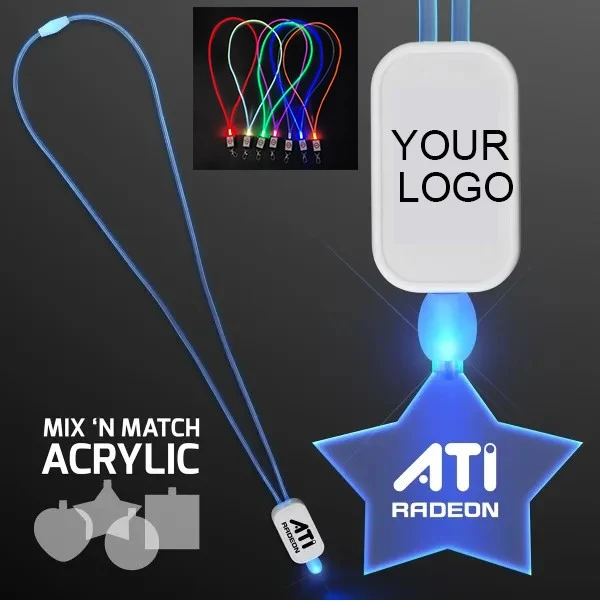 LED Neon Lanyard with Acrylic Pendant 1