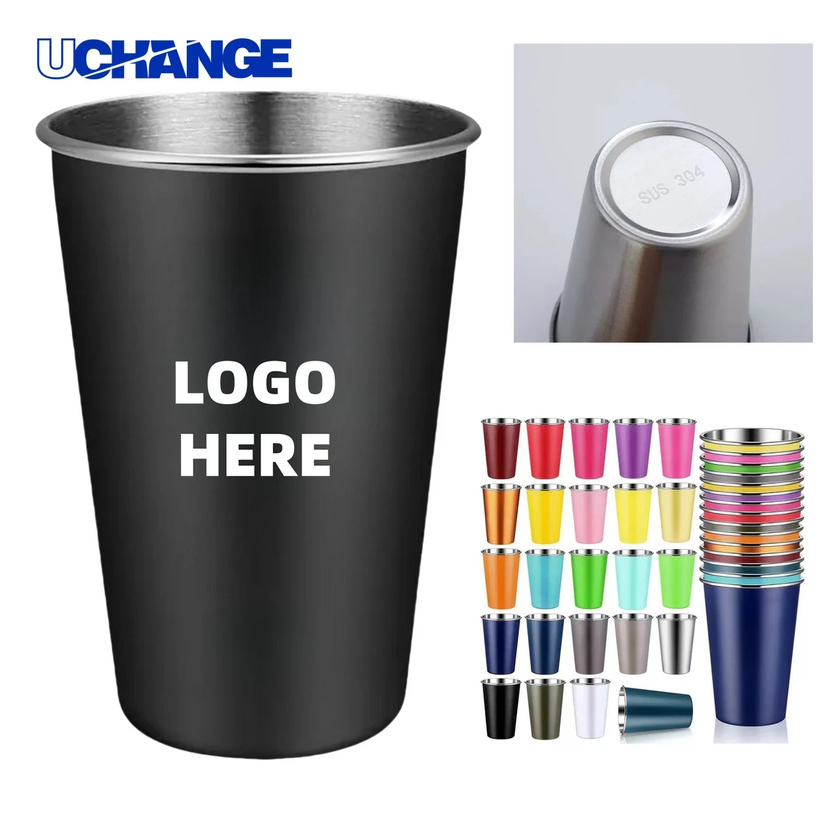 Stainless Steel Reusable Pint Cup Container (16 Oz) 1