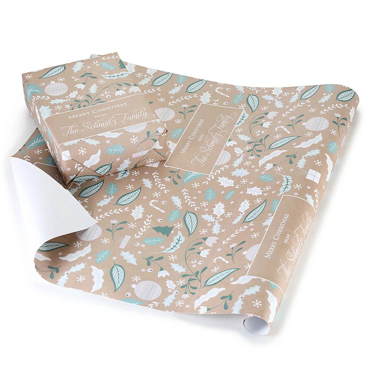 Christmas Elements Personalized Wrapping Paper Roll 1