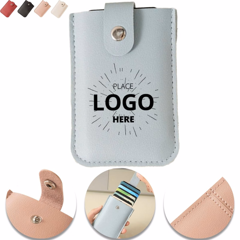 Snap Closure PU Card Pouch