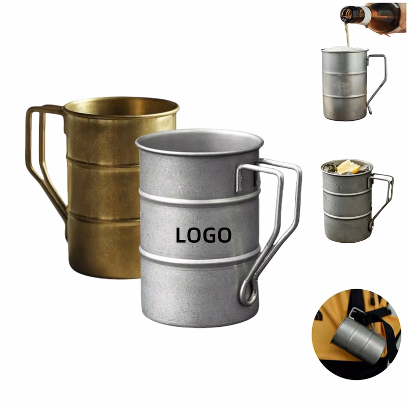 Vintage Frosted Stainless Steel Camping Mug