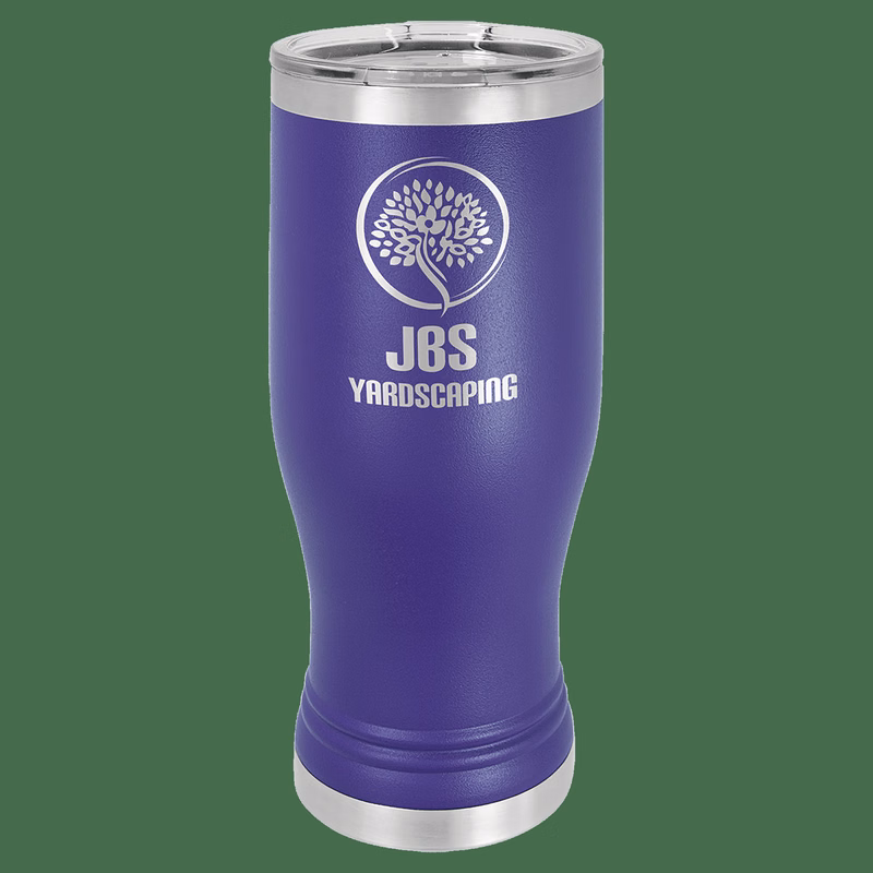 20 oz. Purple Laser Engraved Polar Camel Pilsner Tumbler w/Clear Lid