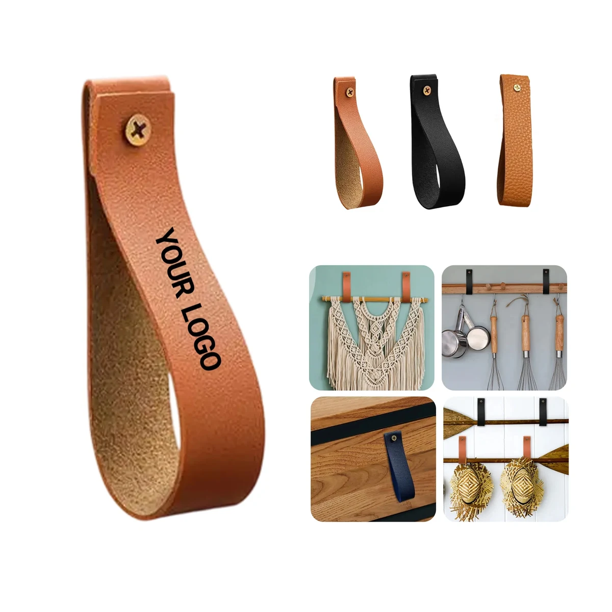 Soft PU Leather Wall Hook for Home and Travel Use 1