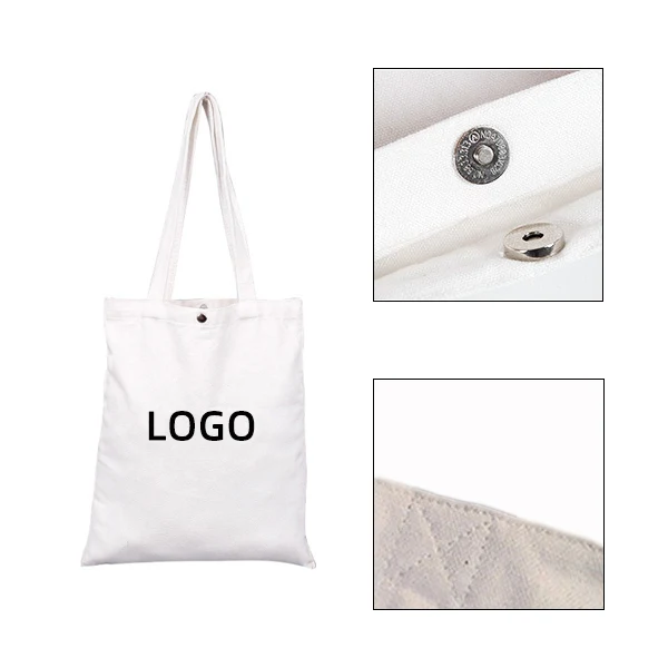 Metal Button-Up Tote Bag with Shoulder Strap 1
