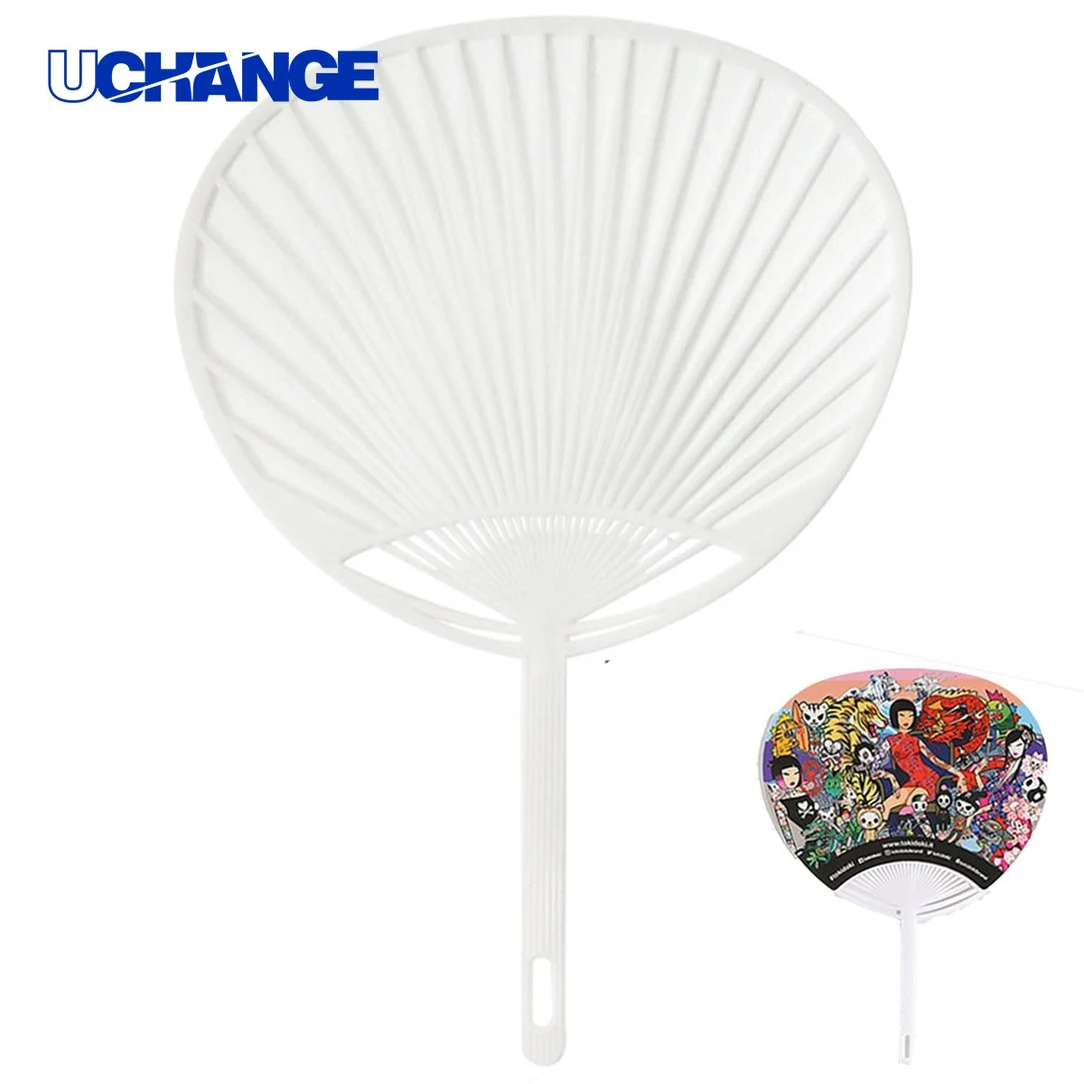 Double-Sided Full Color Round Hand Fan Tool 1