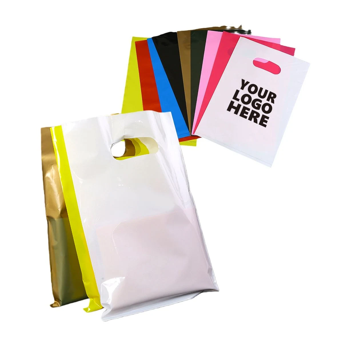 13.8" x 9.8" Plastic Bag With Die Cut Handle 1