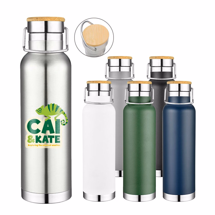 20oz. Double Wall SS Vacuum Tumbler with bamboo lid