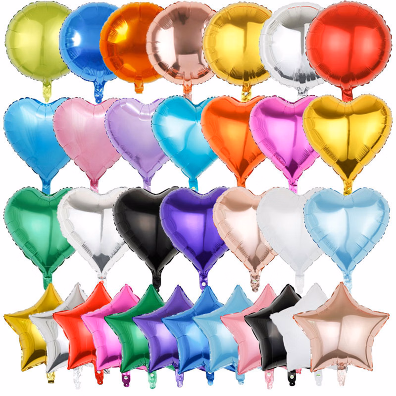 Mylar Balloon 18" Heart Or Star Shaped