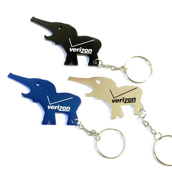 Custom Aluminum Elephant Bottle Opener Key Holder — Wildlife-Themed Bar Tool 1
