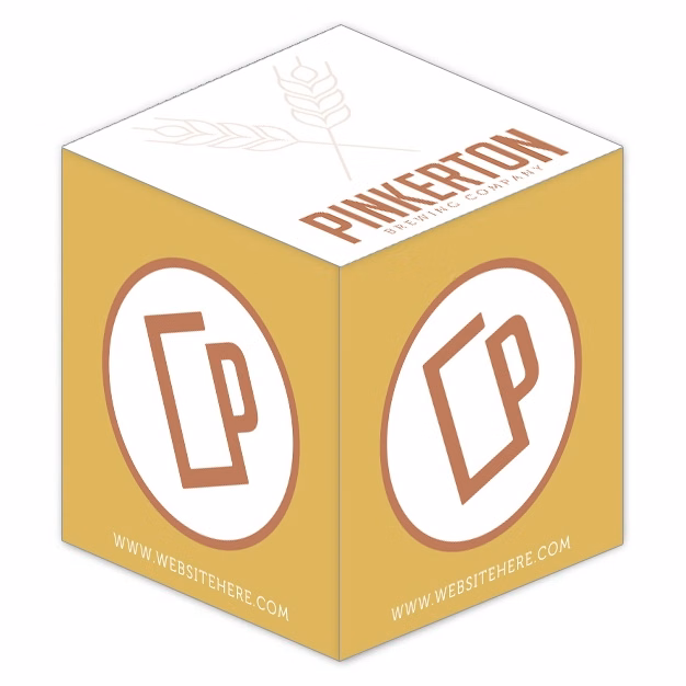 Sticky Note Cubes - 3.875x3.875x3.875-2 Colors, 1 Side Design