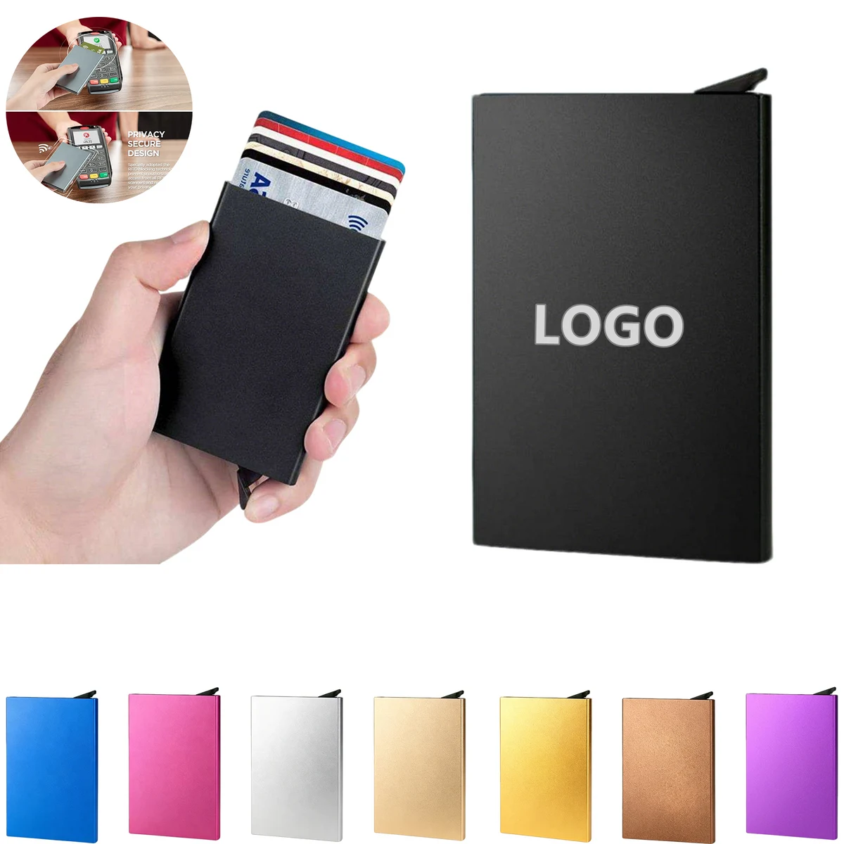 Sleek Aluminum RFID-Blocking Pop-Up Card Holder 1