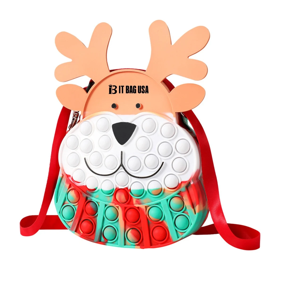 Christmas Santa Claus Deer Pop Fidget Toy Wallet bag 1