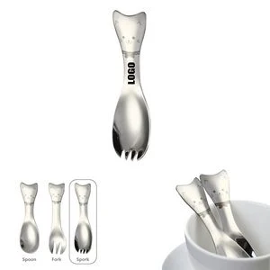Cat Shaped Spork Dessert Fruit Fork Spoon 1