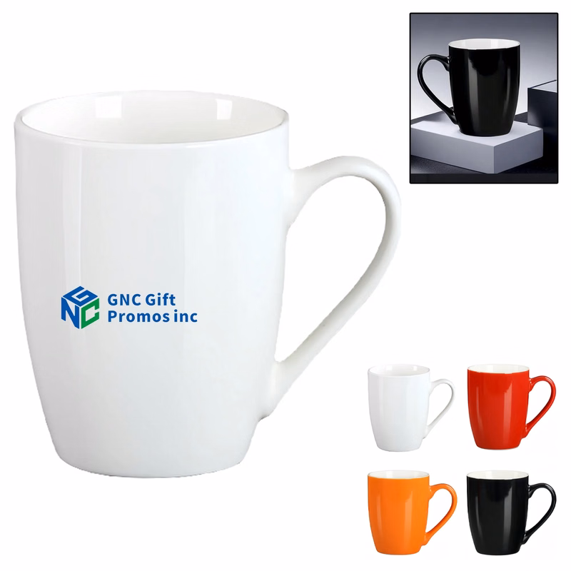 14oz High Quality Drum Shaped Ceramic Mug, Personalized Gift