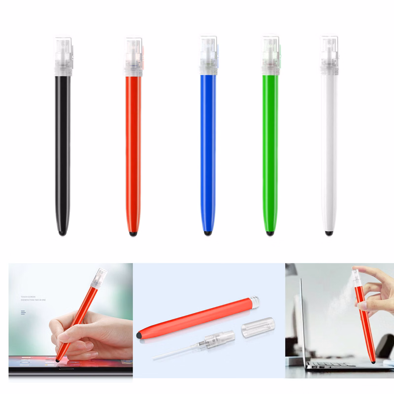 Plastic Multi-function Refillable Liquid Hand Sanitize Touch Screen Pen 2-In-1