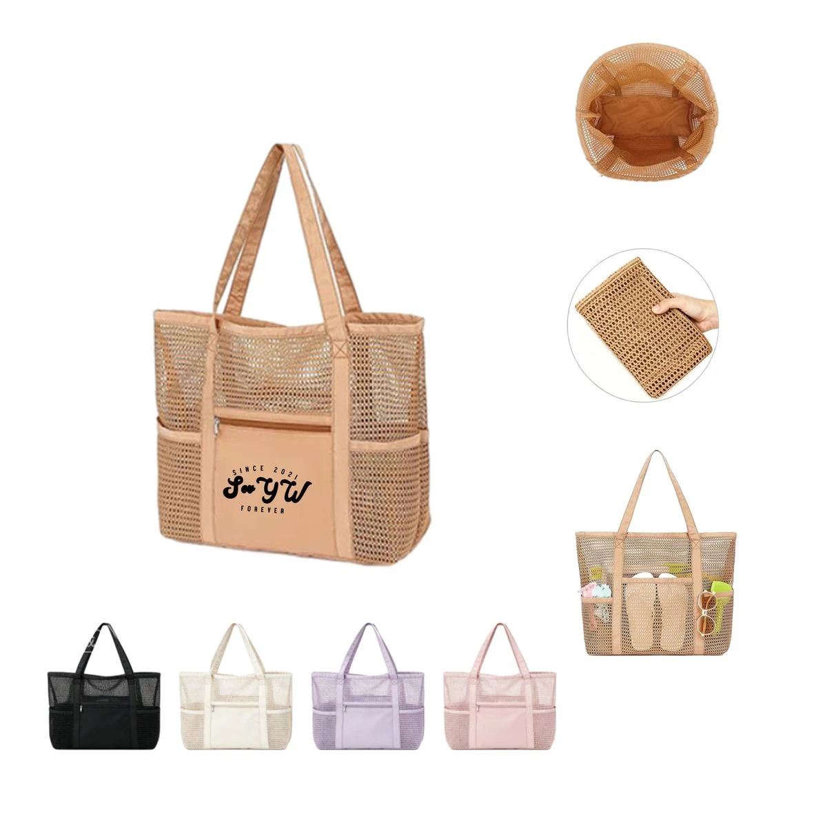Spacious Multi-Compartment Beach Tote 1