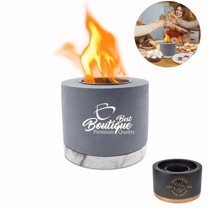 Concrete Tabletop Mini Portable Smokefree Fire Pit Bowl