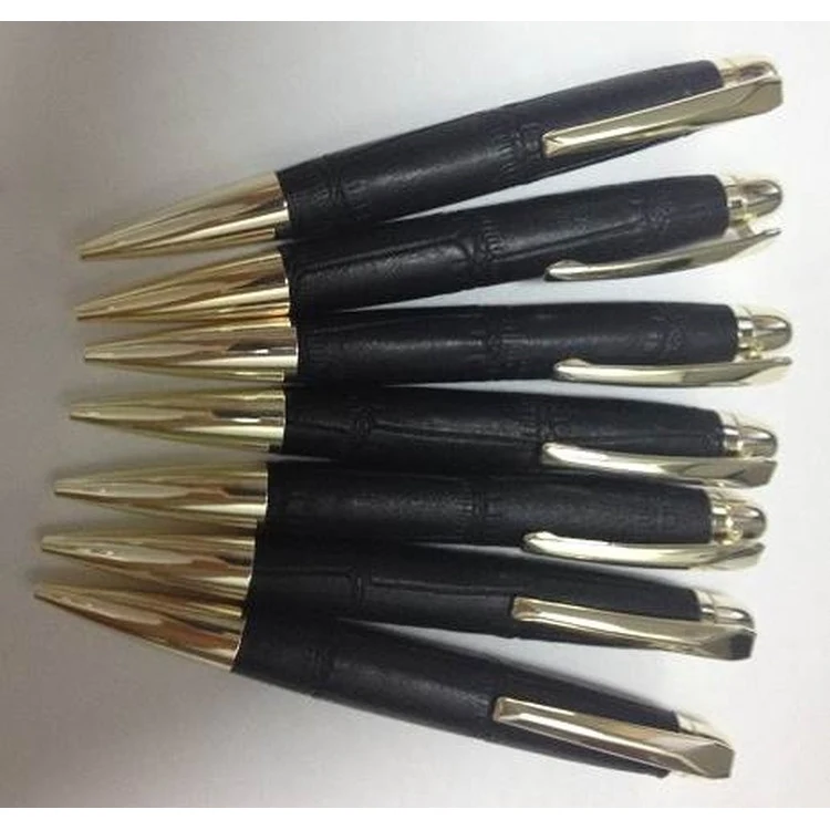 Authentic Leather Metal Office Sign Pen Ball Roller Pen Gel Pen 1
