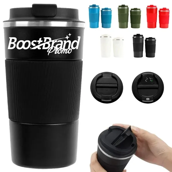 Custom 16 oz Stainless Steel Travel Mug with Silicone Grip — Corporate Drinkware 1