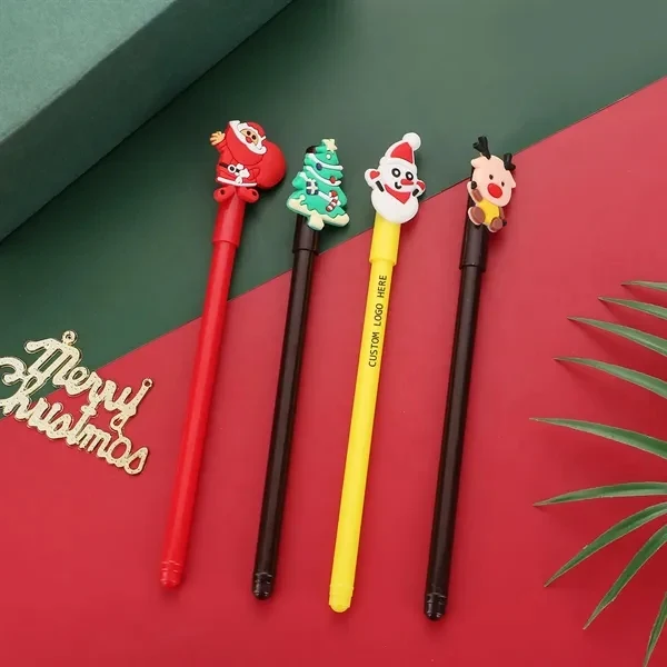 Custom Silicone Grip Gel Ink Pen Holiday Festive — Professional Writing Giveaway 1