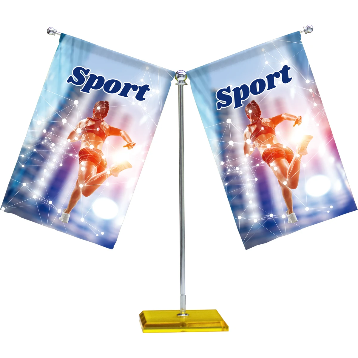 5.5"w x 8.3"h Double Desk Flag - 2 Side Imprint 1