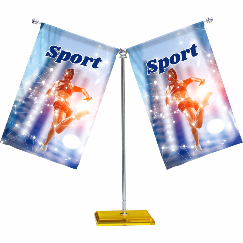 5.5"w x 8.3"h Double Desk Flag - 2 Side Imprint