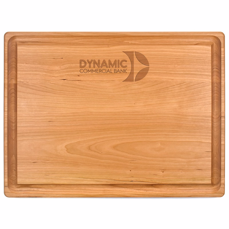 15" x 20" x 1 1/4" Cherry Rectangular Butcher Block with Juice Groove