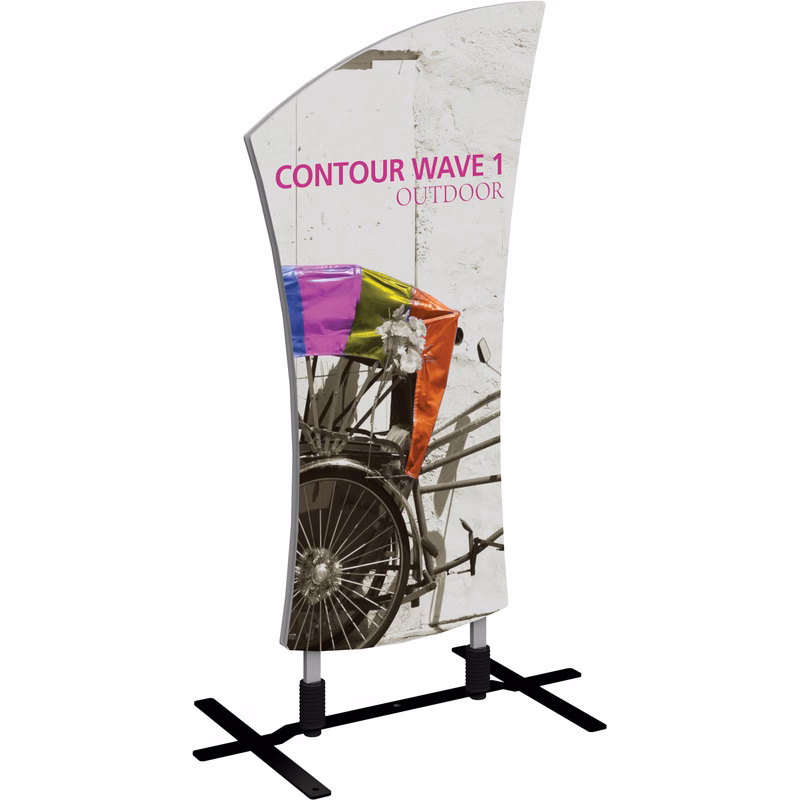 Contour Single Sided Outdoor Sign Wave 1 w/Plate Base