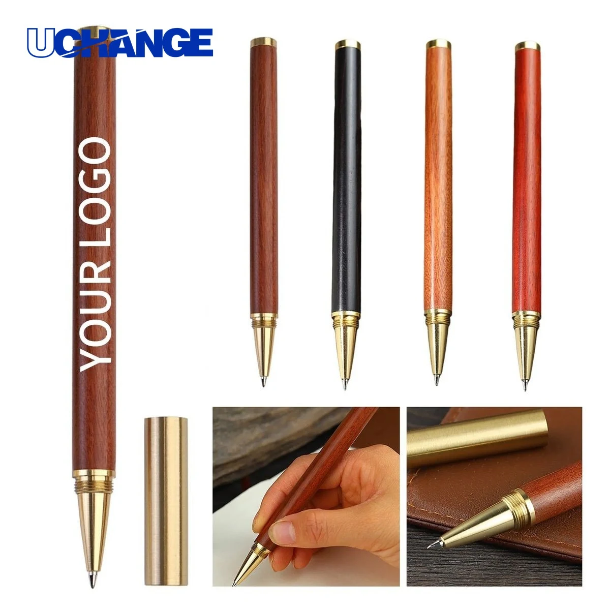 Rosewood Brass Ballpoint Pen 1