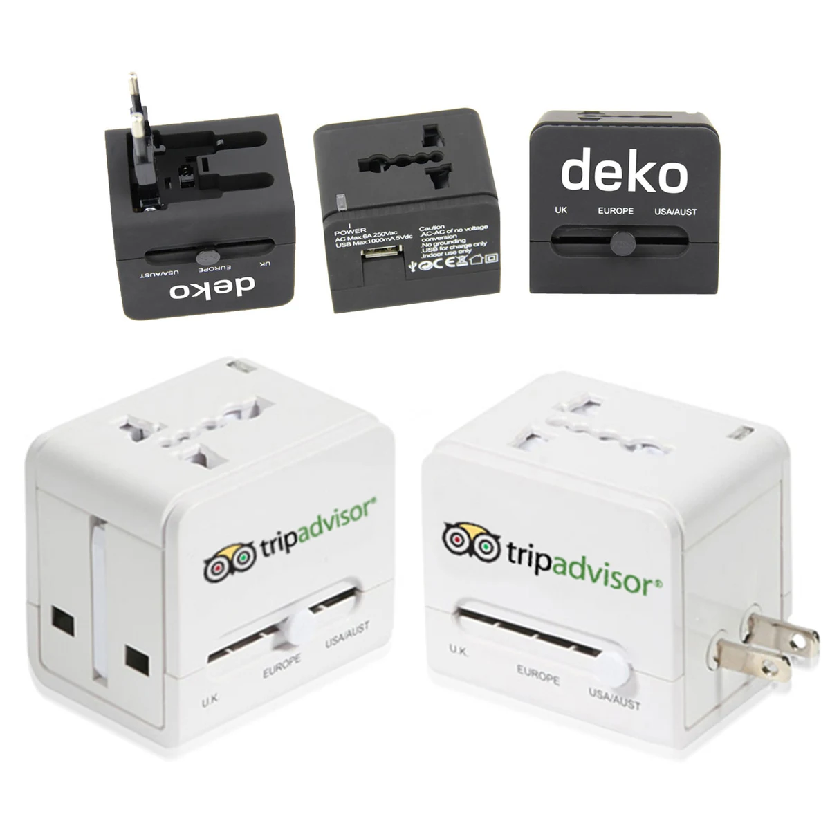 Travel All In One Charger Adapter W/ USB Port 1