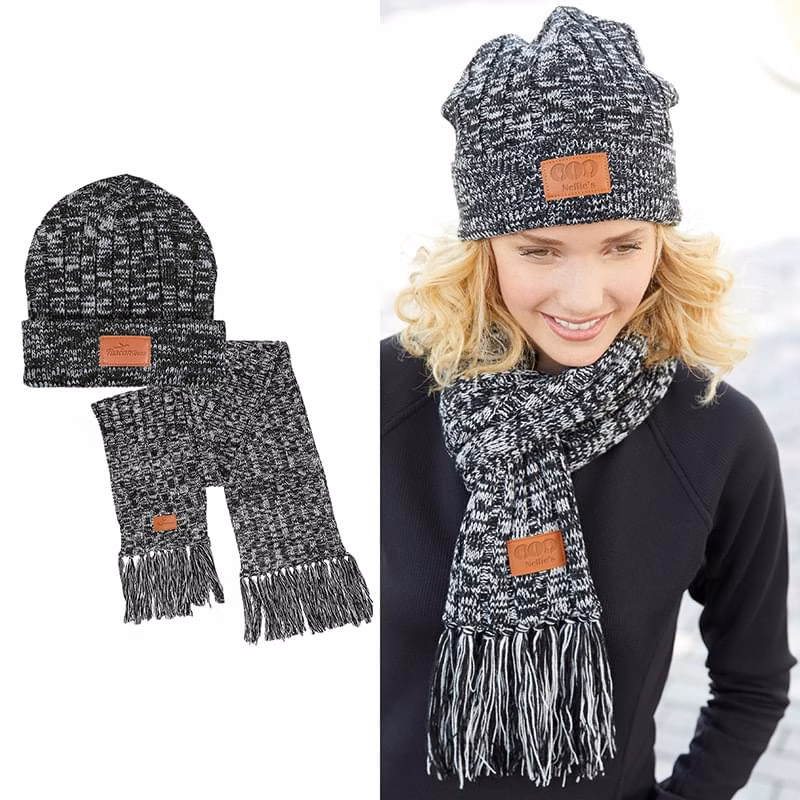 Leeman�? 2-in-1 Heathered Knit Winter Set