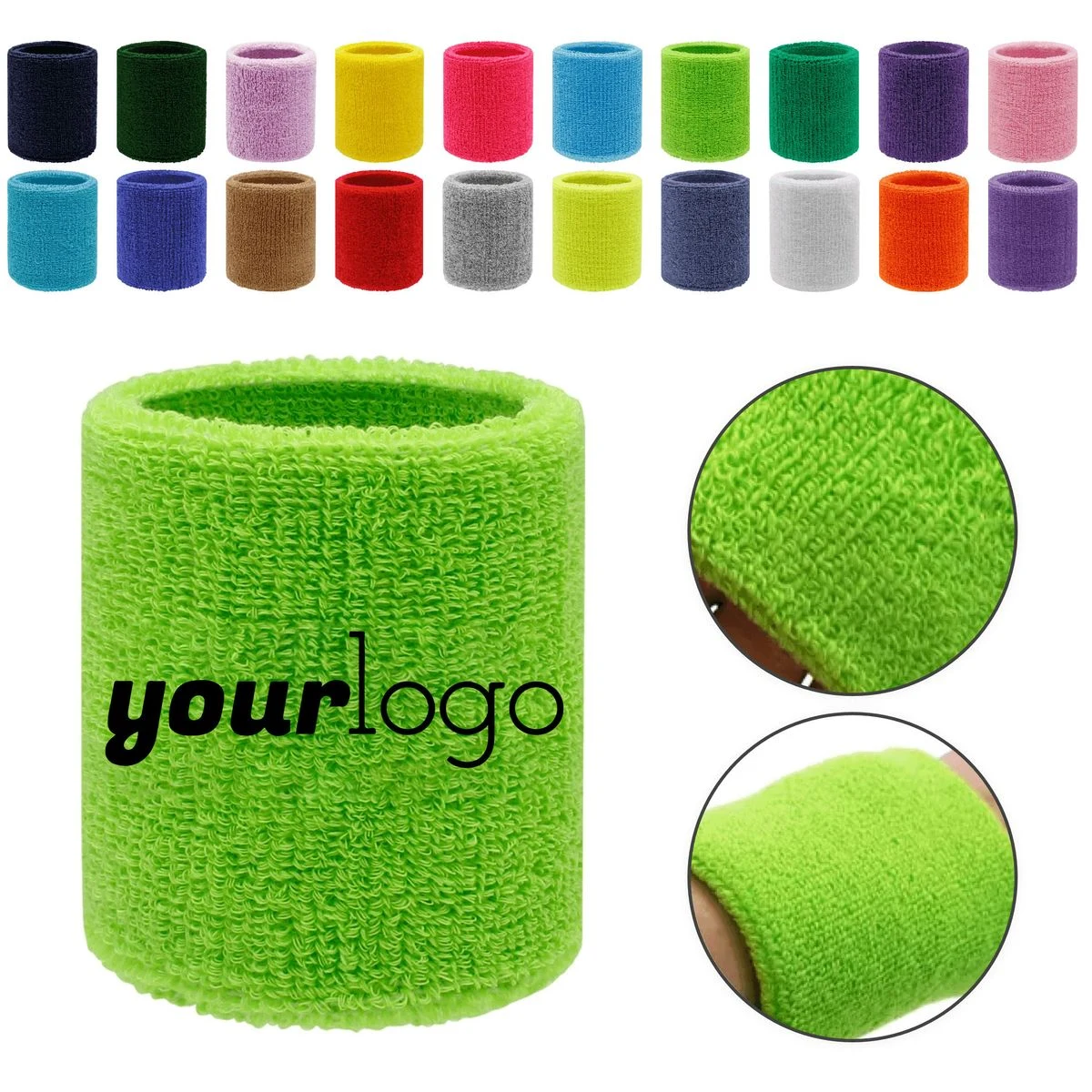 Polyester Terry Sports Wrist Sweatband 1