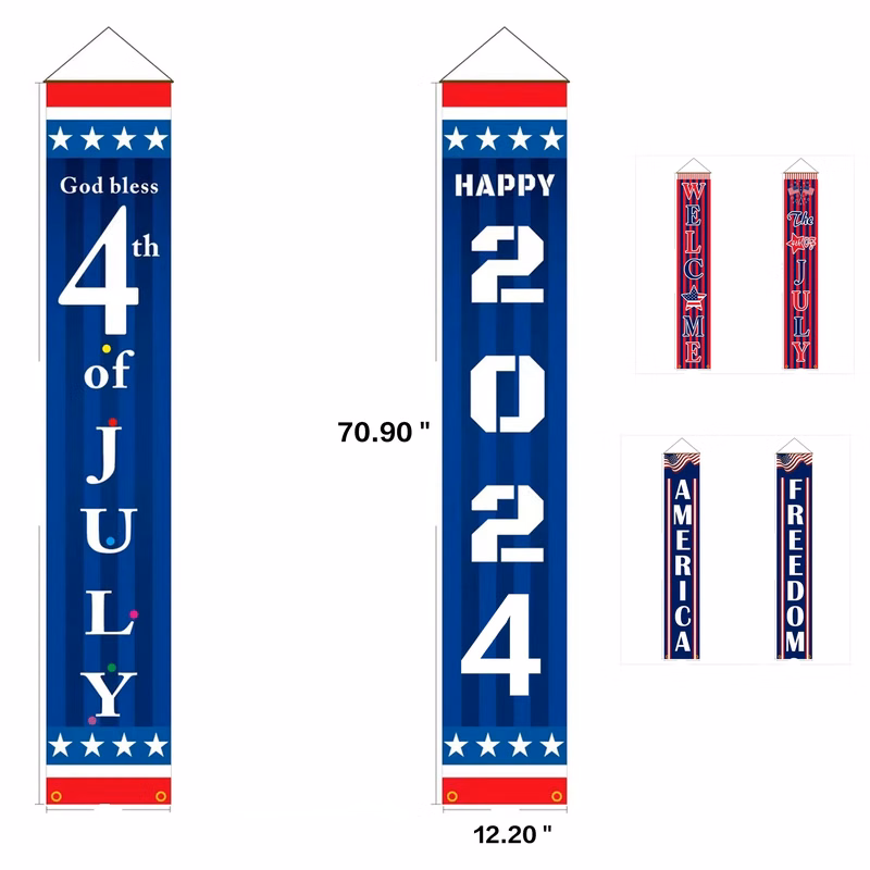 Independence Day Gate Hanging Banners - Expedited