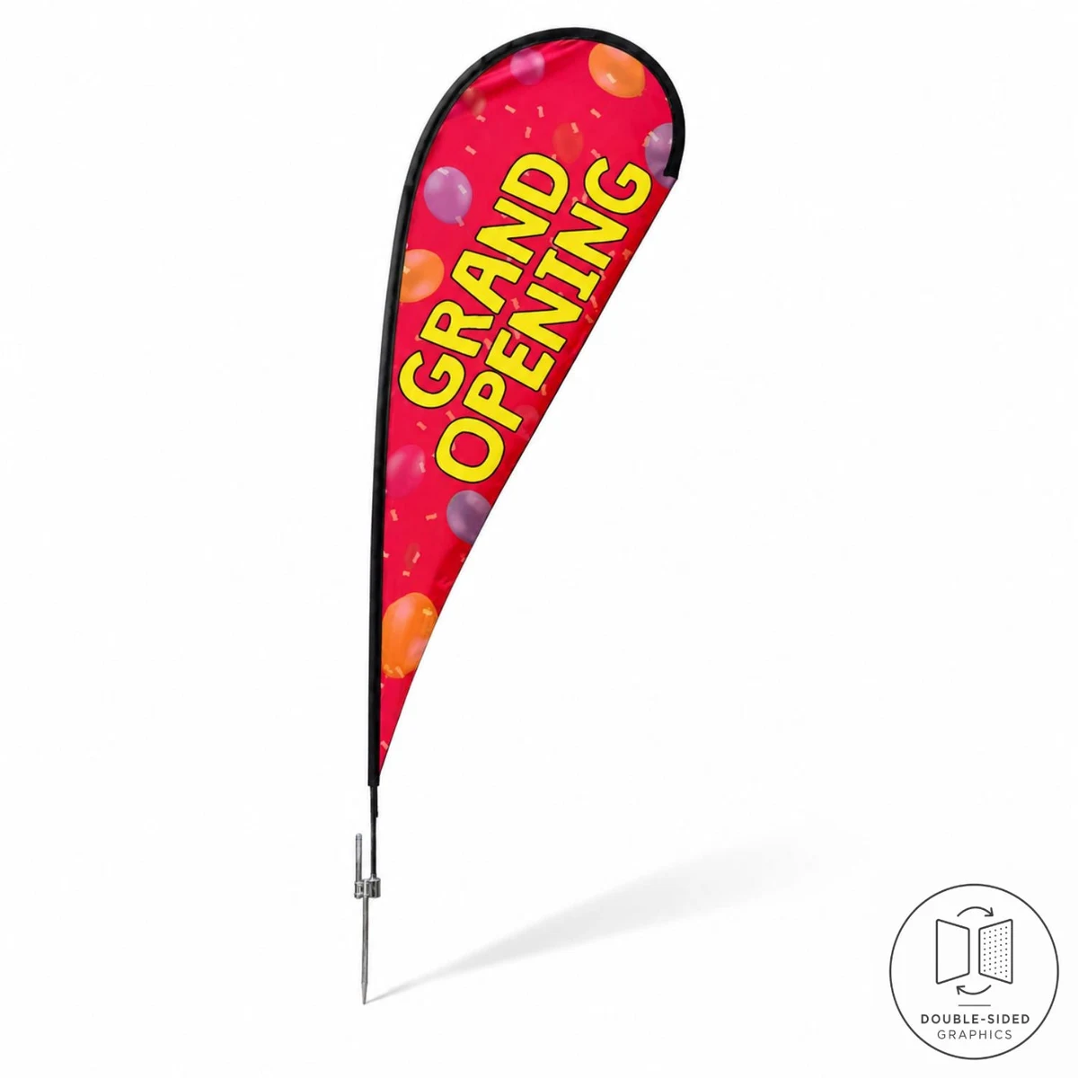 16' X-Large Tear Drop Flag Kit, Full Color Graphics Double Side, Outdoor Spike base and Bag Included 1