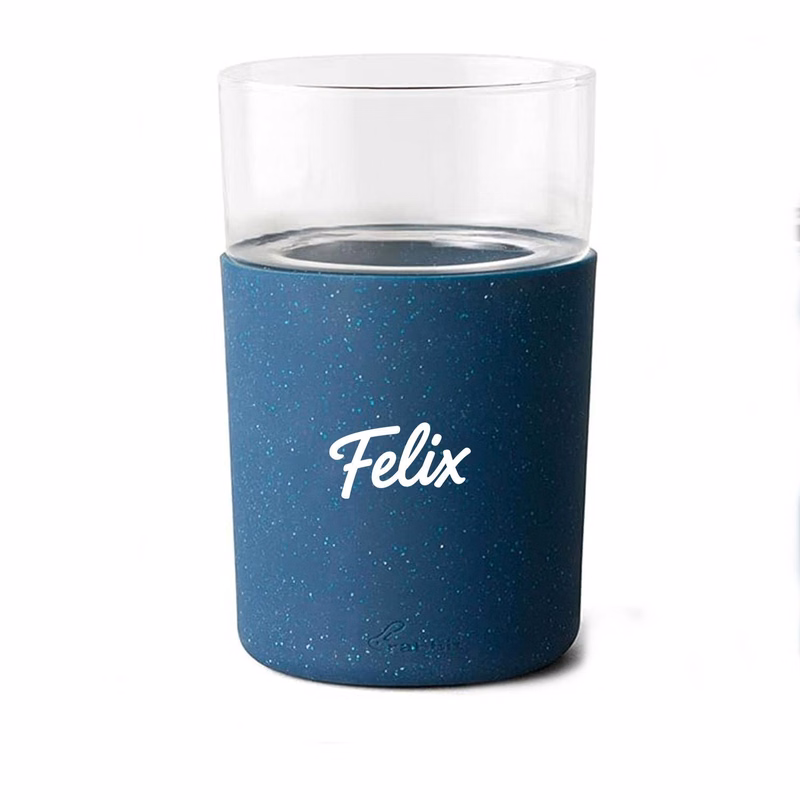 12oz Frozen Glass Beverage Tumbler w/ Silicone Sleeve