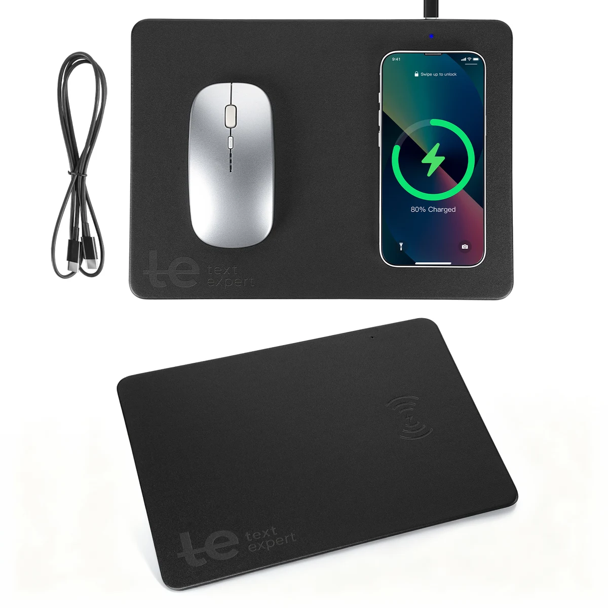 2-In-1 Mouse Pad With 15W Wireless Charger (For Phone & Headphones) 1
