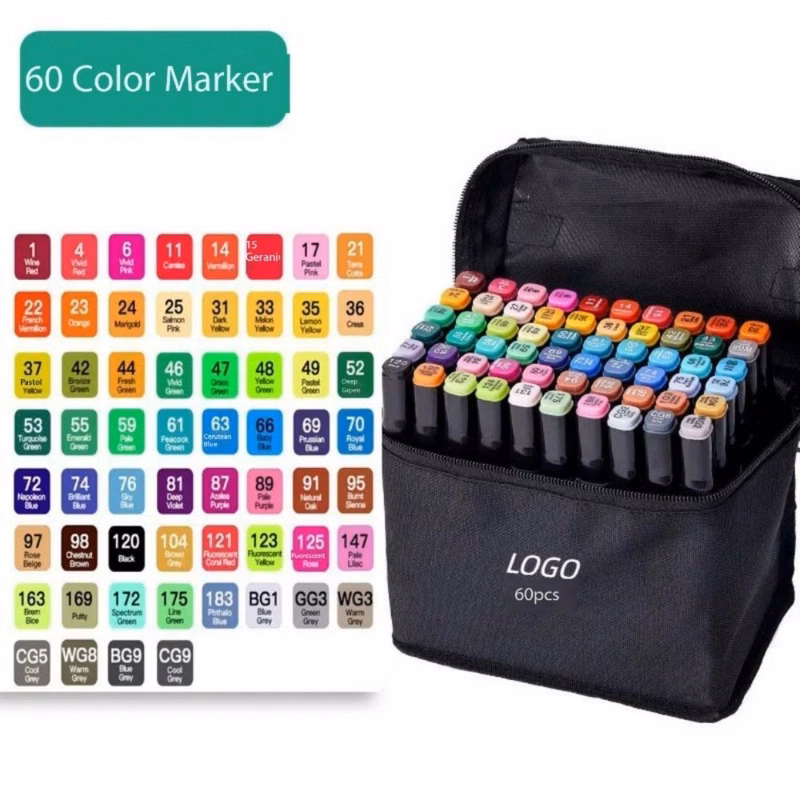 60 Dual Tip Coloring Markers