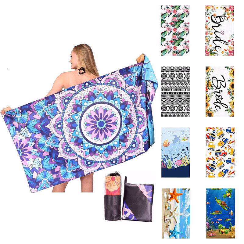27.56 x 55.12 Inches Adults Double Side Printing Super Microfiber Beach Towel