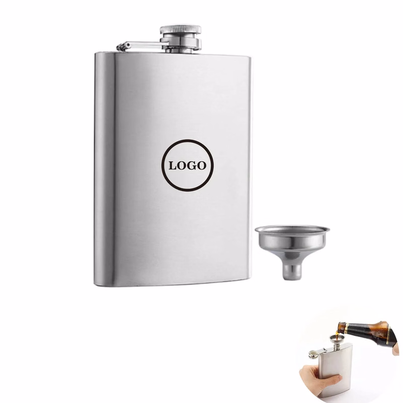 8 oz. Stainless Steel Flask with Funnel