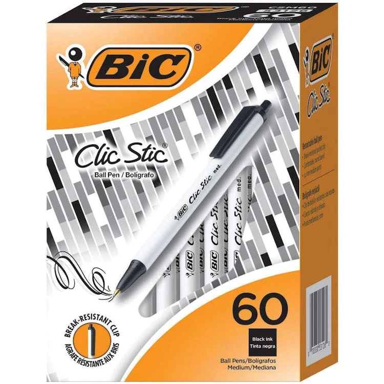 BIC Ball Pens - Black 1.0mm 60 Box 1